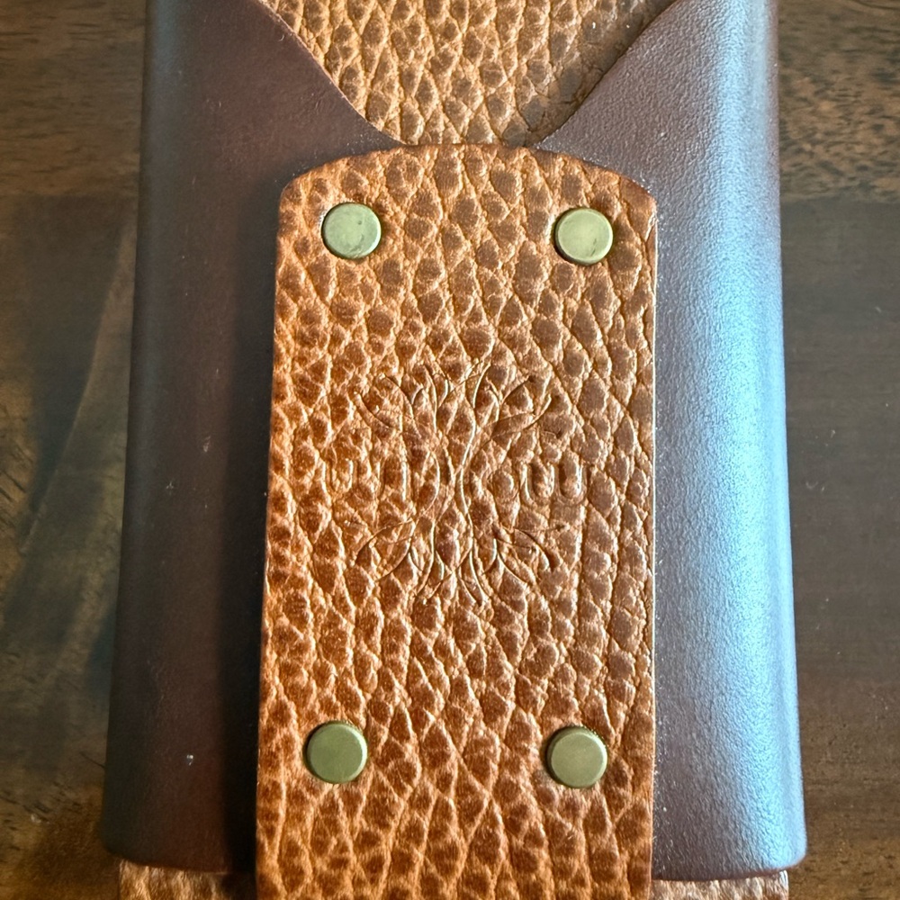 Willow Craft Goods Mini Wask Leather Wallet - Whiskey Dollaro & Dark Mahogony